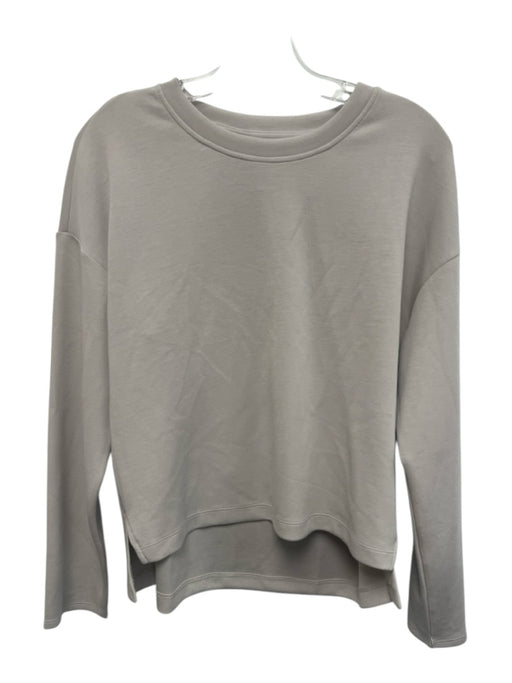 Spanx Size L Oatmeal Beige Polyester Blend Crew Neck Long Sleeve Top Oatmeal Beige / L