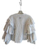 The Shirt Rochelle Behrens Size XS White Cotton round split neck Half Button Top White / XS