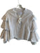 The Shirt Rochelle Behrens Size XS White Cotton round split neck Half Button Top White / XS