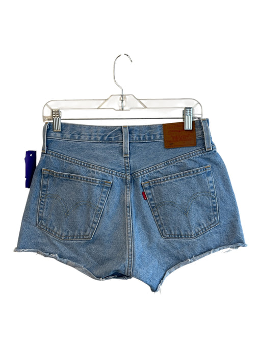 Levi Strauss & Co. Size 27 Light Wash Cotton High Rise Button Fly Raw Hem Shorts Light Wash / 27