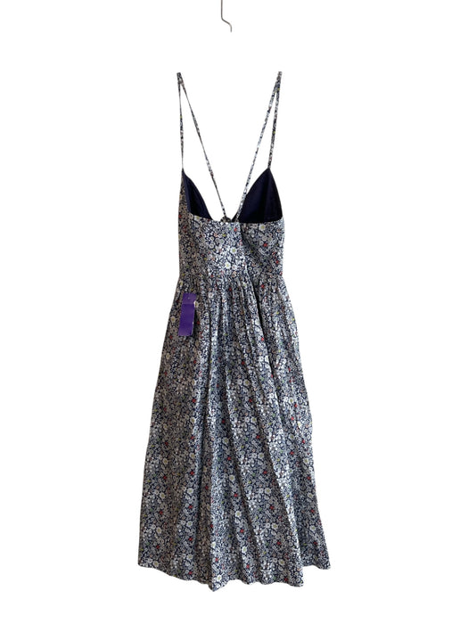J Crew Liberty Size 00 Navy & Multi Cotton Spaghetti Strap V Neck Floral Dress Navy & Multi / 00