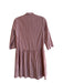 Tuckernuck Size XS Pink & White Cotton Half Sleeve Button Down Below knee Dress Pink & White / XS