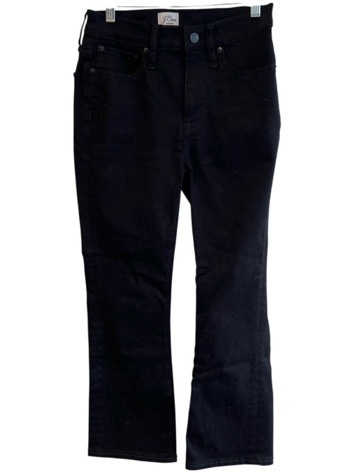 J Crew Size 24P Black Cotton Blend High Rise Zip Fly 5 Pocket Straight Leg Jeans Black / 24P