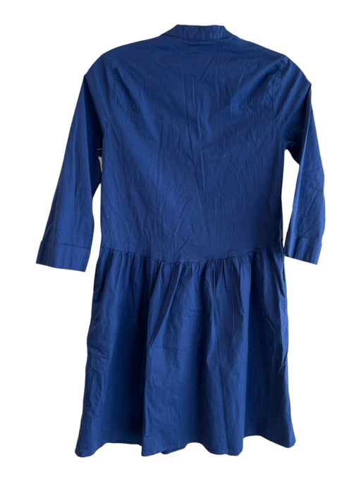 Tuckernuck Size XS Navy Cotton Half Sleeve Button Down Vertical Stripe Dress Navy / XS