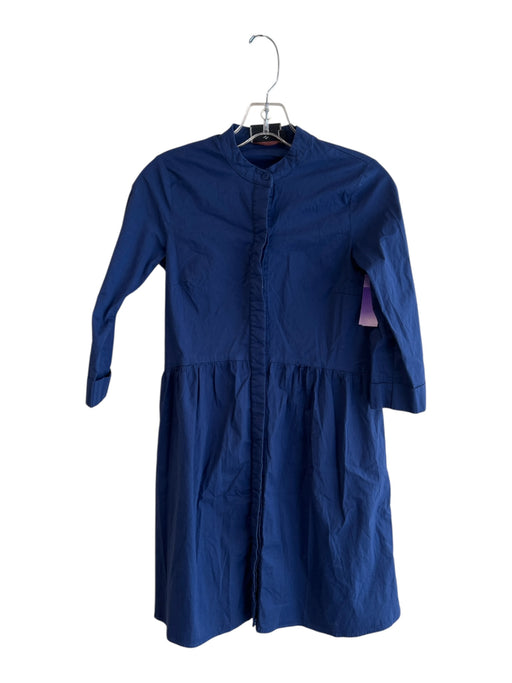 Tuckernuck Size XS Navy Cotton Half Sleeve Button Down Vertical Stripe Dress Navy / XS