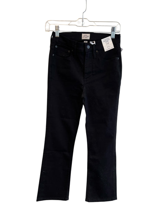 J Crew Size 24P Black Cotton Blend High Rise Zip Fly 5 Pocket boot crop Jeans Black / 24P