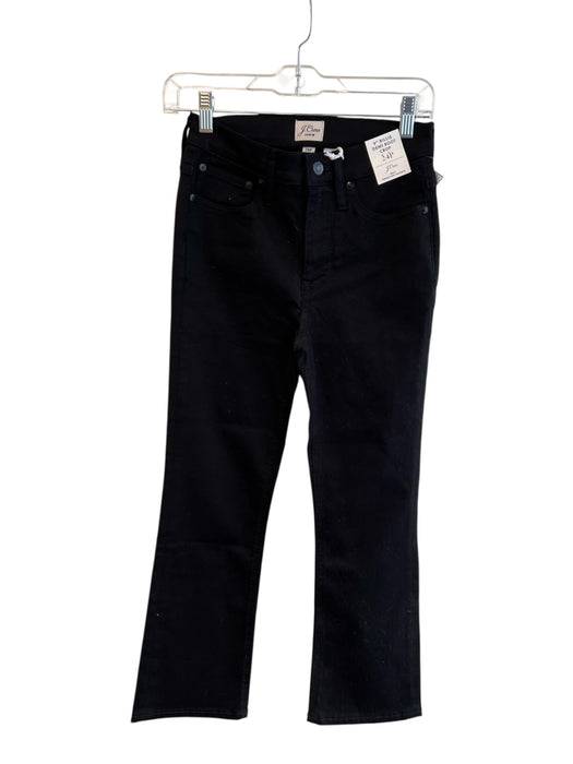 J Crew Size 24P Black Cotton Blend High Rise Zip Fly 5 Pocket boot crop Jeans Black / 24P