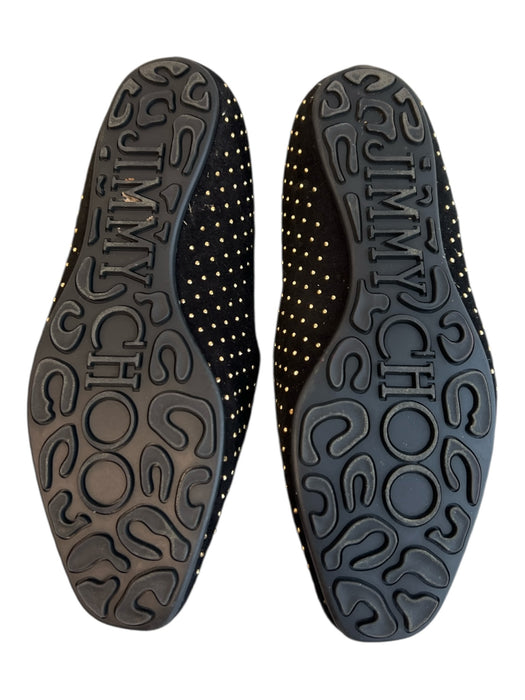 Jimmy Choo Shoe Size 35.5 Black Leather Suede Studs Loafer Square Toe Shoes Black / 35.5
