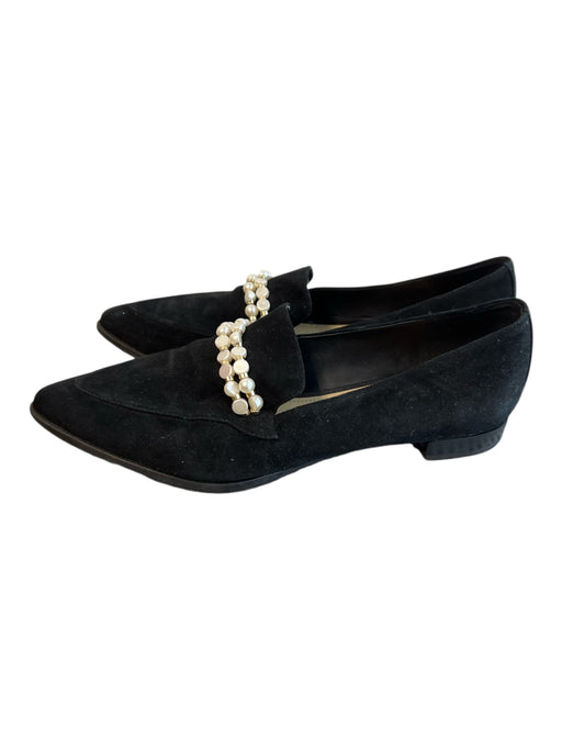 Marc Fisher Shoe Size 7 Black Leather Suede Pointed Toe Pearl detail Shoes Black / 7