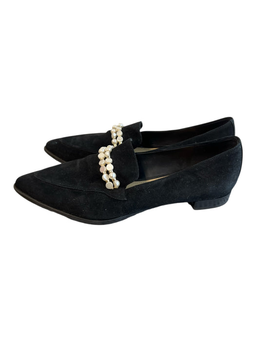 Marc Fisher Shoe Size 7 Black Leather Suede Pointed Toe Pearl detail Shoes Black / 7