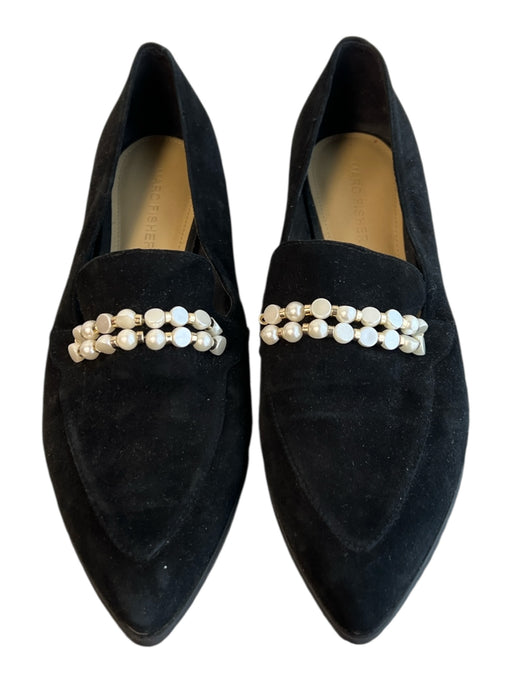 Marc Fisher Shoe Size 7 Black Leather Suede Pointed Toe Pearl detail Shoes Black / 7