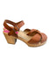 Hasbeens Shoe Size 6 Brown Leather & Wood Open Toe & Heel Ankle Strap Shoes Brown / 6