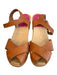 Hasbeens Shoe Size 6 Brown Leather & Wood Open Toe & Heel Ankle Strap Shoes Brown / 6