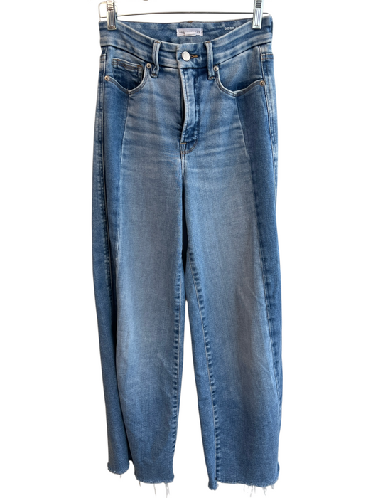 Good American Size 25 Medium light wash Cotton High Rise 5 Pocket Wide Leg Jeans Medium light wash / 25