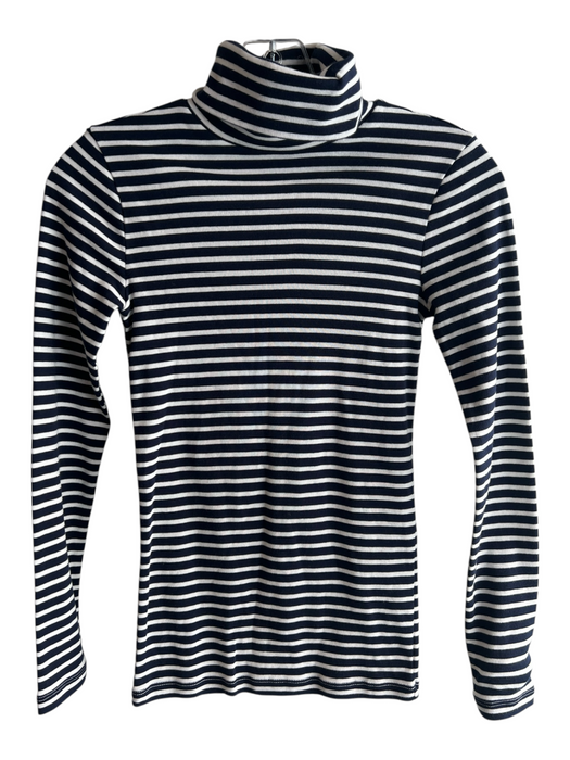 J Crew Size XXS Navy & white Cotton Turtle Neck Long Sleeve Top Navy & white / XXS
