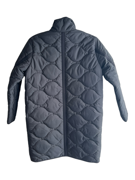 J Crew Black Polyester Puffer High Neck Zip & Button Gold Hardware Coat Black / XXS