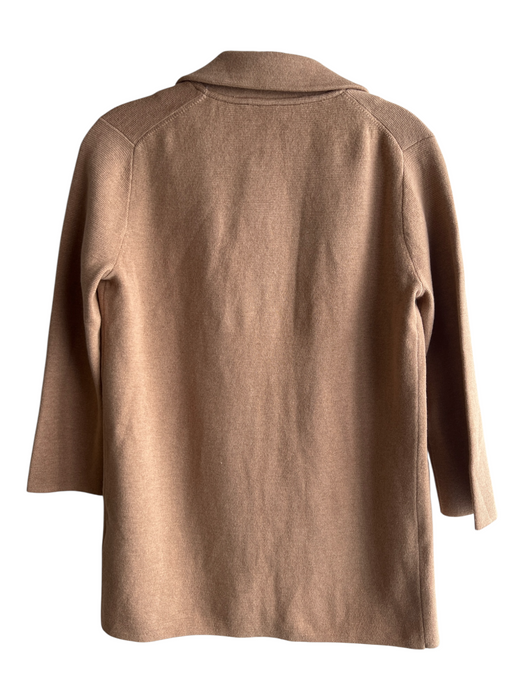J Crew Size XXS Beige Cotton Open Front Lapel Front Pocket Knit Sweater Beige / XXS