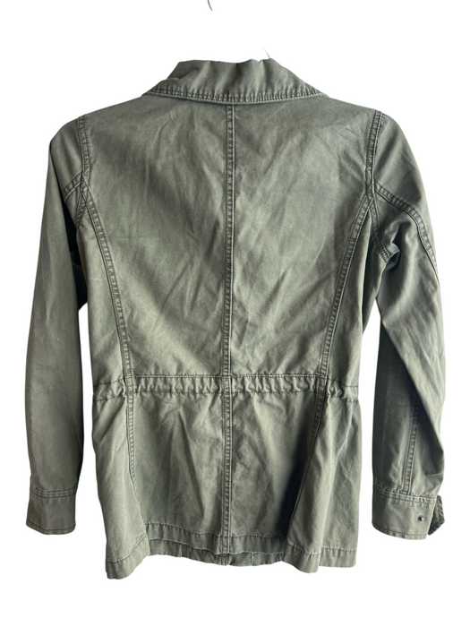 Madewell Size XXS Green Coated Collared Zip Front Chest Pocket Jacket Green / XXS