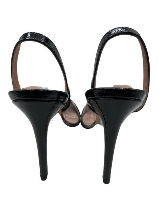 8 by Yoox Shoe Size 37 Black & Clear Patent Leather Backless Elastic Strap Pumps Black & Clear / 37