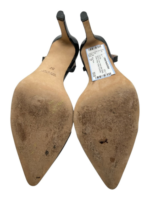 8 by Yoox Shoe Size 37 Black & Clear Patent Leather Backless Elastic Strap Pumps Black & Clear / 37