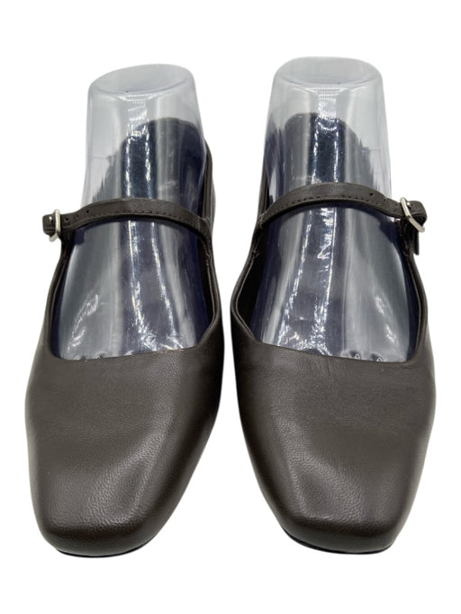 Vince Shoe Size 6 Dark Brown Leather Square Toe Mary Jane Flats Dark Brown / 6