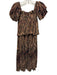 Ganni Size S / 36 Brown & Black Baby Alpaca Plisse Tiger Tiered Maxi Dress Brown & Black / S / 36