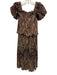 Ganni Size S / 36 Brown & Black Baby Alpaca Plisse Tiger Tiered Maxi Dress Brown & Black / S / 36