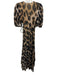 Ganni Size XS / 32 Tan, Brown, Black Polyamide Blend Mesh Animal Print Dress Tan, Brown, Black / XS / 32