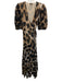 Ganni Size XS / 32 Tan, Brown, Black Polyamide Blend Mesh Animal Print Dress Tan, Brown, Black / XS / 32