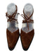 Tamara Mellon Shoe Size 38.5 Brown Leather Suede Ankle Tie stacked detail Pumps Brown / 38.5