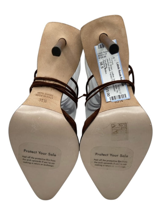 Tamara Mellon Shoe Size 38.5 Brown Leather Suede Ankle Tie stacked detail Pumps Brown / 38.5