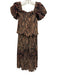Ganni Size S / 36 Brown & Black Baby Alpaca Plisse Tiger Tiered Maxi Dress Brown & Black / S / 36