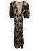 Ganni Size XS / 32 Tan, Brown, Black Polyamide Blend Mesh Animal Print Dress Tan, Brown, Black / XS / 32