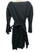 Wayf Size S Black Cotton Blend Knee Length Pleated Detail Wrap Dress Black / S