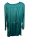 Calypso Size S Teal Green Silk Blend Long Sleeve Buttons Drawstring Waist Dress Teal Green / S