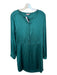 Calypso Size S Teal Green Silk Blend Long Sleeve Buttons Drawstring Waist Dress Teal Green / S