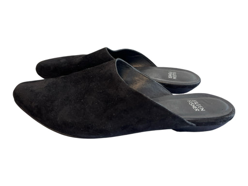 Eileen Fisher Shoe Size 9 Black Suede Slip On Closed Toe Flat Shoes Black / 9