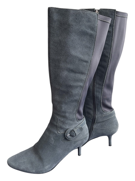 Sole Mani Shoe Size 9 Blue Gray Leather Suede Elastic Back Side Zip Boots Blue Gray / 9