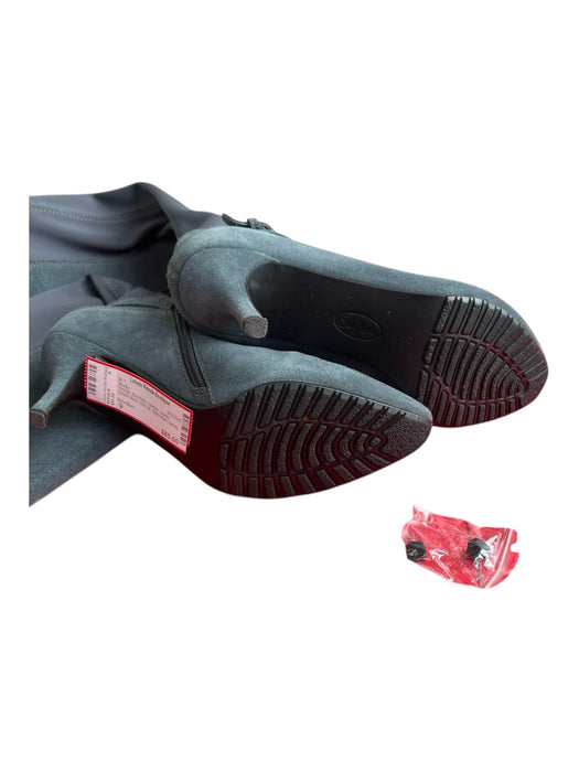 Sole Mani Shoe Size 9 Blue Gray Leather Suede Elastic Back Side Zip Boots Blue Gray / 9