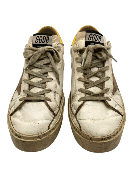 Golden Goose Shoe Size 40 White, Gray, Yellow Leather Low Top lace up Sneakers White, Gray, Yellow / 40