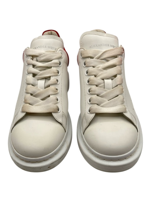 Alexander McQueen Shoe Size 41 White & Red Leather Low Top lace up Sneakers White & Red / 41