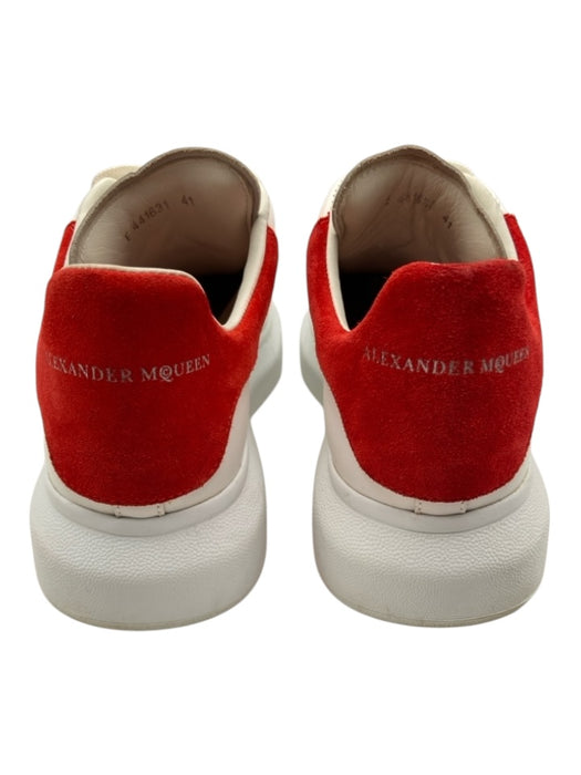 Alexander McQueen Shoe Size 41 White & Red Leather Low Top lace up Sneakers White & Red / 41