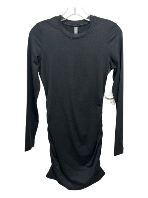 Vuori Size S Gray Polyester Rouched Long Sleeve Dress Gray / S