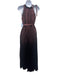 Ulla Johnson Size 4 Burgundy Polyester Satin Pleated Tie Neck Maxi Dress Burgundy / 4