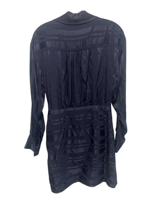 Milly Size M Navy Blue Rayon Blend Surplice Long Sleeve Wrap Dress Navy Blue / M