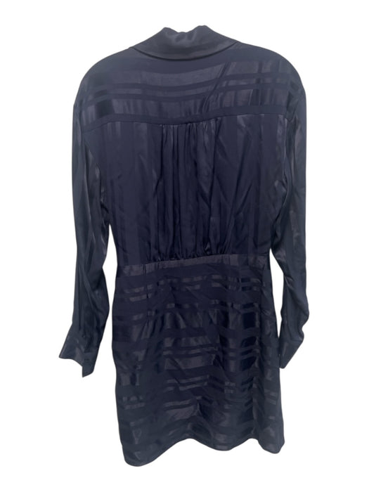 Milly Size M Navy Blue Rayon Blend Surplice Long Sleeve Wrap Dress Navy Blue / M