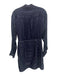 Milly Size M Navy Blue Rayon Blend Surplice Long Sleeve Wrap Dress Navy Blue / M