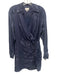Milly Size M Navy Blue Rayon Blend Surplice Long Sleeve Wrap Dress Navy Blue / M