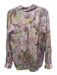 L'agence Size S Purple, Green, Multi Silk Floral & Butterfly Long Sleeve Top Purple, Green, Multi / S
