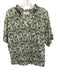 XiRENA Size XS Green, Blue, Yellow Cotton Ruffle Trim Floral V Neck Top Green, Blue, Yellow / XS